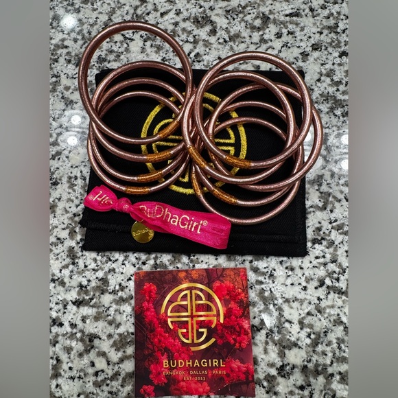 Budhagirl Jewelry - Buddha Girl Rose Gold Bangles size large - Set of 6